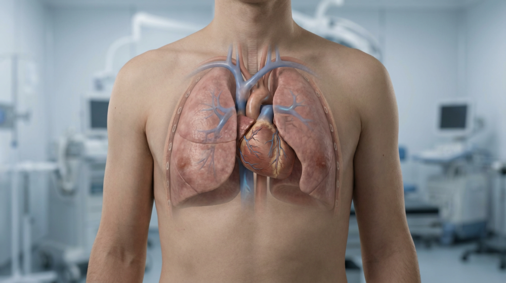 تمثيل علمي لاستجابة الغوص داخل جسم الإنسان