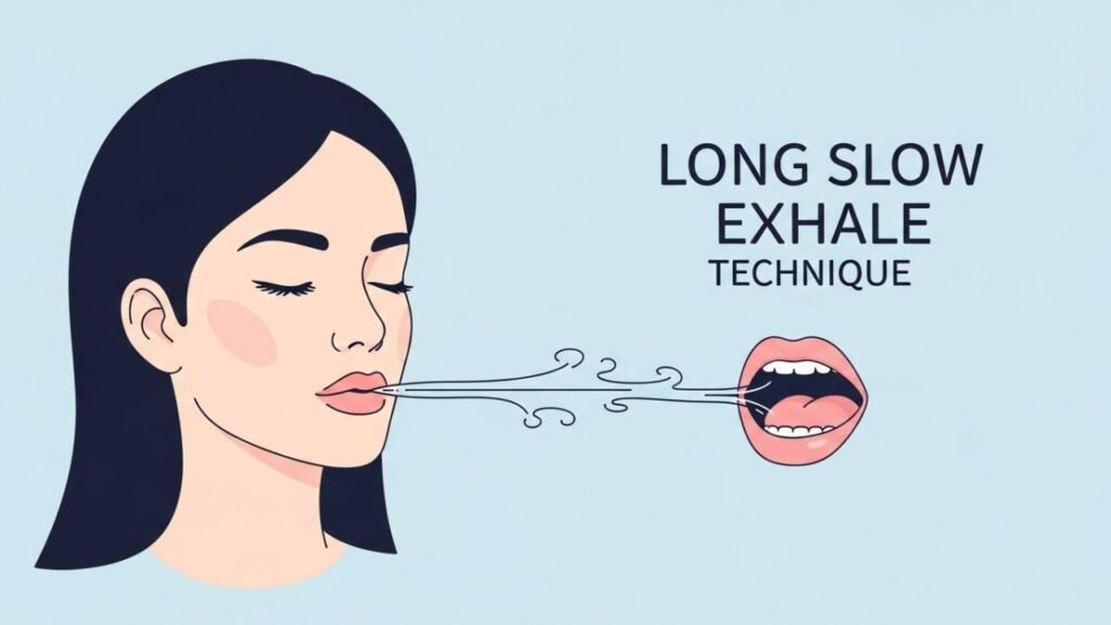 رسم يوضح تقنية الزفير الطويل لرفع تحمل ثاني أكسيد الكربون