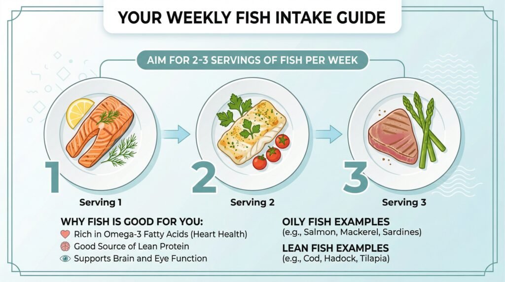 توضيح الكمية الآمنة لتناول السمك أسبوعياً