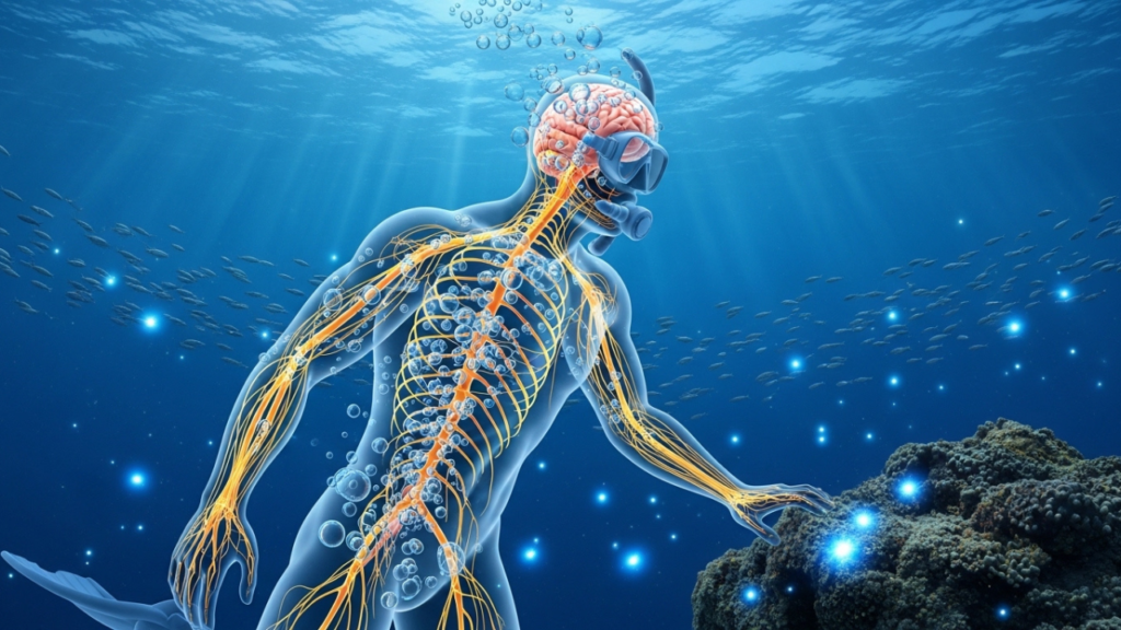 توضيح علمي لتأثير مرض الغواصين على الجهاز العصبي والدماغ