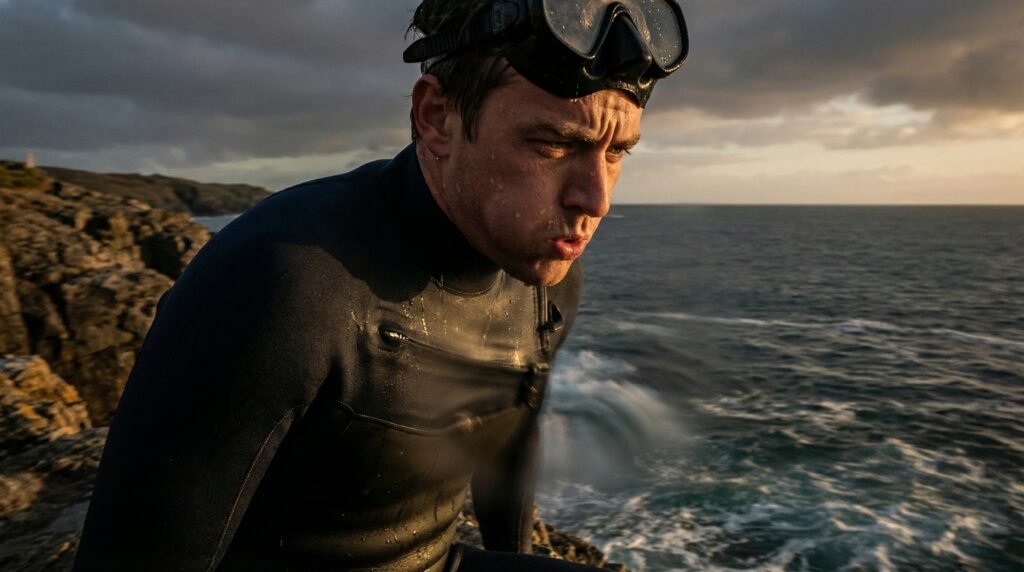 شخص يقوم بفرط التهوية قبل حبس النفس بشكل خاطئ