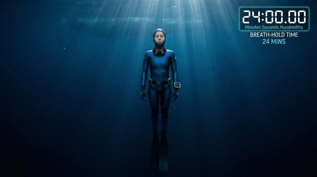 غواص محترف يحقق رقم قياسي في حبس النفس تحت الماء