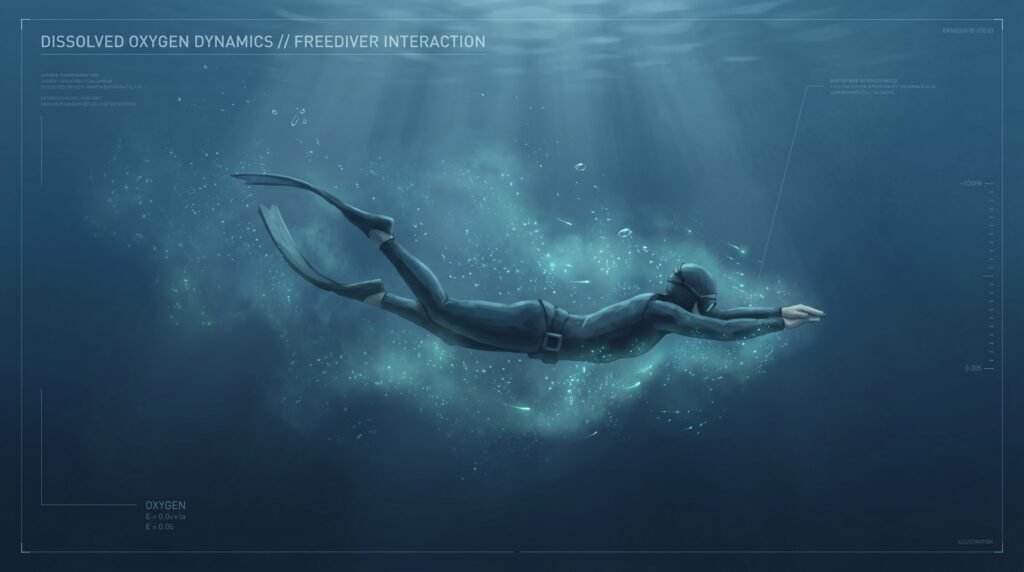 تصور بصري لكفاءة استخدام الأكسجين أثناء الغوص الحر