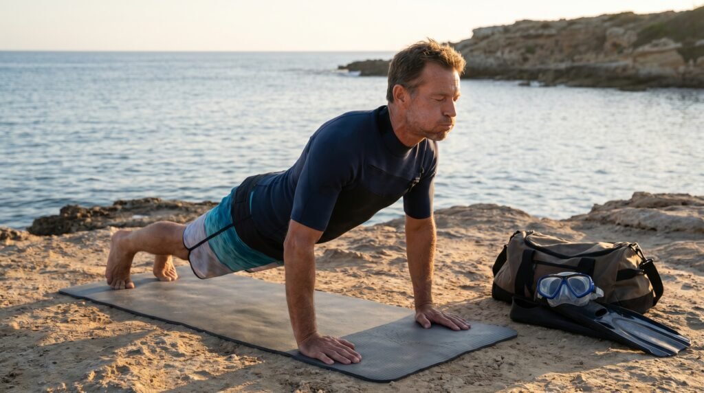 تمرين الضغط مع حبس النفس لتحسين قدرة الغواص