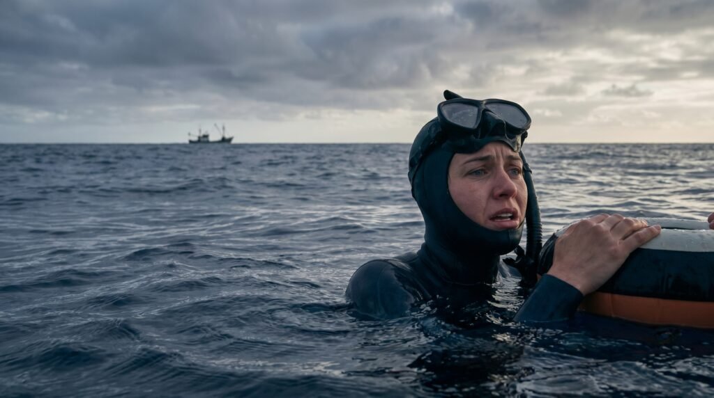 غواص يتنفس بسرعة قبل الغوص في وضع غير آمن