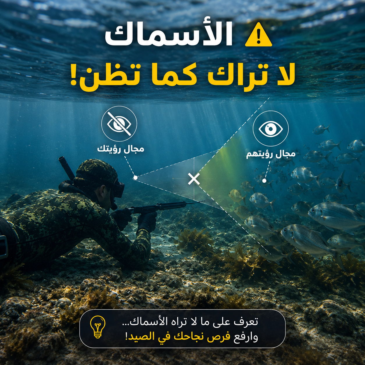 كيف ترى الأسماك الغواص تحت الماء؟ السر العلمي الذي يفسر سلوكها ولماذا تهرب منك
